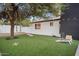 Spacious grassy back yard that is an oasis for fun, featuring mature landscaping and games at 5338 E Hearn Rd, Scottsdale, AZ 85254