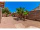 Private backyard with desert landscaping and vibrant green palms, offers a serene outdoor escape at 105 W Monona Dr, Phoenix, AZ 85027