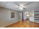 Open living area with view of kitchen, ceiling fan, and quirky decor at 2129 N Summer St, Mesa, AZ 85203