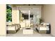 Stylish patio with seating area and fire pit, offering an inviting outdoor space for relaxation and entertaining at 3122 S 156Th Ave, Goodyear, AZ 85338