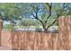 View of block fence bordering desert landscaping in a low maintenance, easy care backyard at 103 S Birdie Way, Casa Grande, AZ 85194