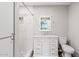 Bathroom with a vanity, shower, and modern fixtures at 1050 W 9Th Pl, Mesa, AZ 85201