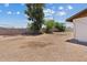 Large, undeveloped backyard with potential for customization and landscaping projects at 1160 E Hampton Cir, Mesa, AZ 85204