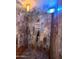 Walk-in shower featuring multicolored tile, a built-in bench, and industrial-style lighting at 2014 N 17Th Pl, Phoenix, AZ 85006