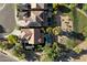 Aerial view of multiple homes showcasing tiled roofs, backyard pools and landscaping in a residential community at 21105 N 37Th Run, Phoenix, AZ 85050
