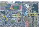 Aerial view of the neighborhood showcasing proximity to Coronado High School, El Dorado Park and Aquatics Center at 2234 N 74Th Way, Scottsdale, AZ 85257