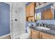 Well-lit bathroom featuring vanity, shower and modern fixtures at 2234 N 74Th Way, Scottsdale, AZ 85257