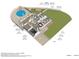 Detailed 3D floor plan showcasing the layout, including the garage, five bedrooms, kitchen, living areas, and pool at 2234 N 74Th Way, Scottsdale, AZ 85257