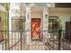 Inviting front door with iron gate, desert landscaping, and address displayed at 3150 E Beardsley Rd # 1081, Phoenix, AZ 85050