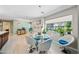 Dining area with modern chairs and a view of the cozy fireplace at 7246 E Virginia Ave, Scottsdale, AZ 85257