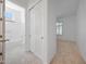 Bright bathroom connected to bedroom, featuring a clean shower with glass doors at 8541 E Krail St, Scottsdale, AZ 85250