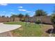 Grassy backyard with desert landscaping and a playground structure, fully fenced at 4101 S Dewdrop Ct, Gilbert, AZ 85297