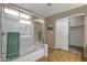 Clean bathroom featuring a glass-enclosed shower, and a towel at 4101 S Dewdrop Ct, Gilbert, AZ 85297