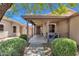 Charming front porch with seating area and decorative details, creating a welcoming entrance at 4101 S Dewdrop Ct, Gilbert, AZ 85297