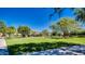 Bright sunny day at the community park with playground, mature trees and an open lawn at 4101 S Dewdrop Ct, Gilbert, AZ 85297