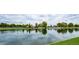 Picturesque pond reflects the trees and sky, offering a serene community view and wildlife at 4101 S Dewdrop Ct, Gilbert, AZ 85297