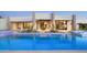 Inviting pool featuring lights and a modern design, seamlessly blending indoor and outdoor living spaces at 6702 E Cholla St, Scottsdale, AZ 85254
