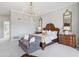 Spacious main bedroom suite with elegant furnishings, chandelier and sitting area at 7878 E Gainey Ranch Rd # 36, Scottsdale, AZ 85258