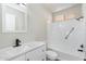 Modern bathroom features a shower and tub, white cabinetry, and bright lighting at 11411 N 91St Ave Ave # 87, Peoria, AZ 85345