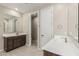 Dual vanity bathroom featuring undermount sinks at 3948 E Caitlin Dr, San Tan Valley, AZ 85140