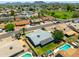 Neighborhood aerial view with mature trees, green spaces, and a tranquil suburban setting at 5751 W Muriel Dr, Glendale, AZ 85308