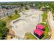 Aerial view of a skate park with ramps and rails providing a space for skateboarders and BMX riders to practice their skills at 5751 W Muriel Dr, Glendale, AZ 85308