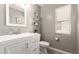 Modern half-bathroom with stylish vanity and fixtures, plus window for great natural light at 6033 W Wood St, Phoenix, AZ 85043