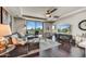 Cozy living room with a comfortable leather sofa, modern decor, and natural light at 6803 E Main St # 5506, Scottsdale, AZ 85251