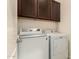 Efficient laundry room with modern washer and dryer, plus dark wood cabinets at 12109 W Tether Trl, Peoria, AZ 85383