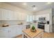 Bright kitchen with white cabinets, stainless steel appliances, and a wooden island at 125 N 22Nd Pl # 5, Mesa, AZ 85213