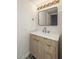 Updated bathroom boasts stylish vanity, modern fixtures, and decorative mirror at 1351 N Pleasant Dr # 2011, Chandler, AZ 85225