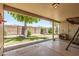 Spacious backyard with lush green grass, mature trees, and block wall at 2105 S Zinnia Ave # 468, Mesa, AZ 85209