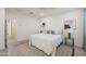 Bright bedroom featuring stylish decor, a ceiling fan, recessed lighting, and a comfortable bed at 2680 E Daniel Dr, Gilbert, AZ 85298