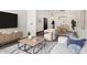 Virtual staging showing an open-concept living room with sleek dark wood flooring at 6502 W Wahalla Ln, Glendale, AZ 85308