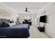 Spacious bedroom suite includes a ceiling fan and an adjacent home office at 7920 E Camelback Rd # 508, Scottsdale, AZ 85251