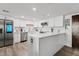 Bright kitchen with white cabinets, stone countertops, and stainless steel appliances is move-in ready at 7920 E Camelback Rd # 508, Scottsdale, AZ 85251