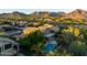 Aerial view of desert home with a pool and Mountain views at 9571 E Nittany Dr, Scottsdale, AZ 85255