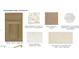 Interior material selections, featuring cabinet, countertop, backsplash, and tile samples at 12550 W Luxton Ln, Avondale, AZ 85323