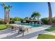 Well maintained backyard with a beautiful pool and spa and ample seating for outdoor relaxation at 14012 N 57Th Pl, Scottsdale, AZ 85254