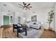 Well-lit living room with stylish furniture, wood flooring, and a vaulted ceiling at 1720 W Highland St, Chandler, AZ 85224