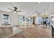 Open-concept living space featuring a breakfast bar, dining area, and contemporary design at 1720 W Highland St, Chandler, AZ 85224