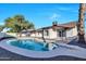 Backyard with pool and large shade tree near house at 1720 W Highland St, Chandler, AZ 85224