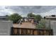 Backyard featuring minimal landscaping and a shed at 2415 E Wood St, Phoenix, AZ 85040