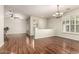 Bright living room with hardwood floors, an open floor plan and neutral paint at 418 W Balsam Dr, Chandler, AZ 85248