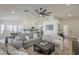 Open-concept living space with modern furniture, kitchen, and dining areas at 6029 E Palm St, Mesa, AZ 85215