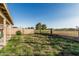 Spacious backyard with block and iron perimeter fencing and grass at 8566 N 108Th Ln, Peoria, AZ 85345