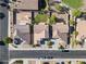 An aerial perspective highlights the landscaped yards, convenient parking, and well-maintained neighborhood streets at 1124 E Jahns Dr, Casa Grande, AZ 85122