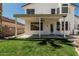 Covered back patio with fan for entertaining and enjoying the backyard view at 3851 E San Pedro Ave, Gilbert, AZ 85234