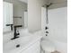 This bathroom features a white shower and vanity sink at 3910 W Goldmine Mountain Dr, San Tan Valley, AZ 85144