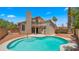Backyard pool features a pristine blue pool, providing a serene oasis for relaxation and recreation at 4043 E Mountain Vista Dr, Phoenix, AZ 85048